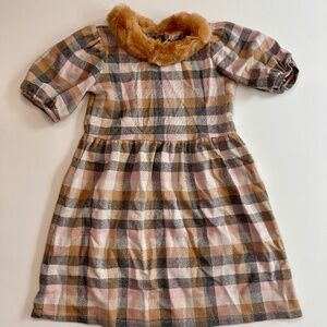 Like New Janie & Jack dress with fur collar